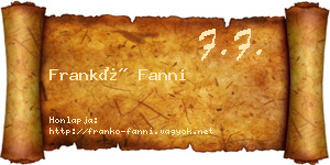 Frankó Fanni névjegykártya
