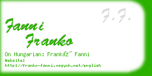 fanni franko business card